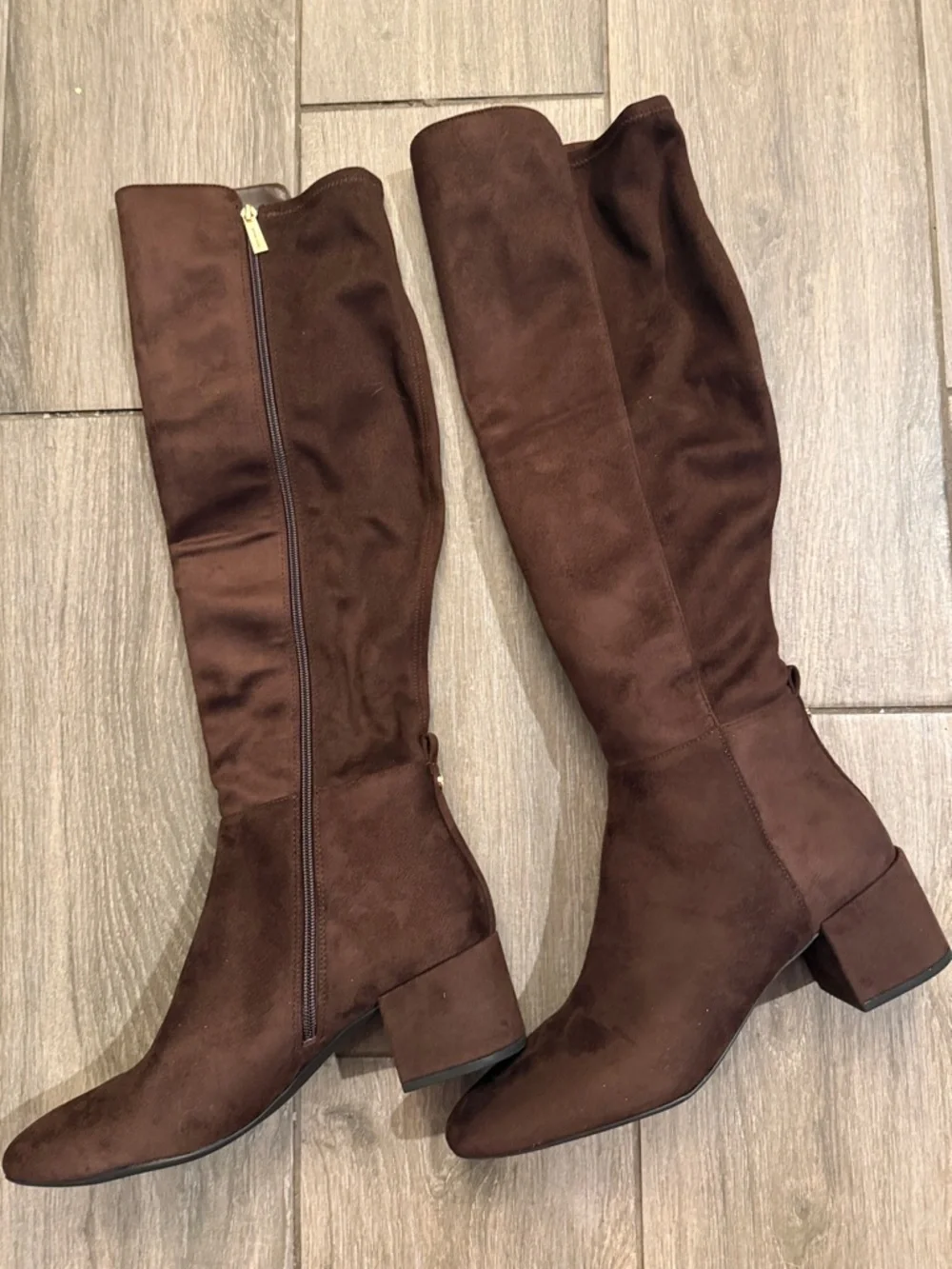 New Michael Kors Mocha Micro Suede Boots Sz 11 M - Picture 6 of 10